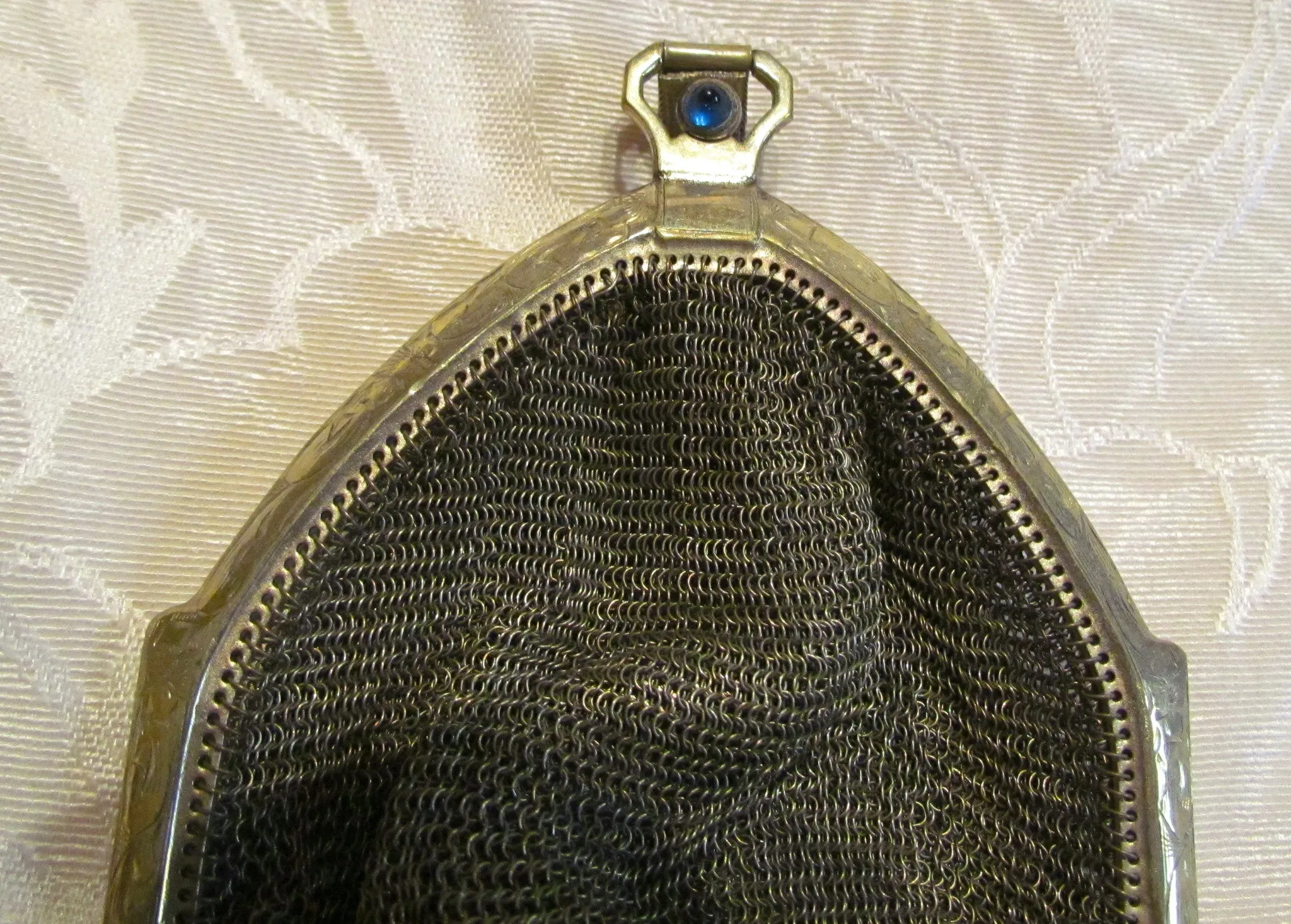 1900s Soldered Gold Mesh Purse Whiting & Davis Antique Flapper Bag Victorian Formal Evening Bridal Wedding