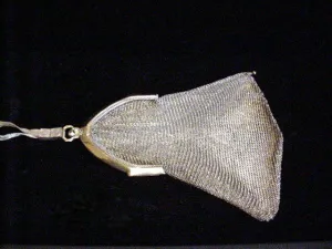 1900s Soldered Gold Mesh Purse Whiting & Davis Antique Flapper Bag Victorian Formal Evening Bridal Wedding