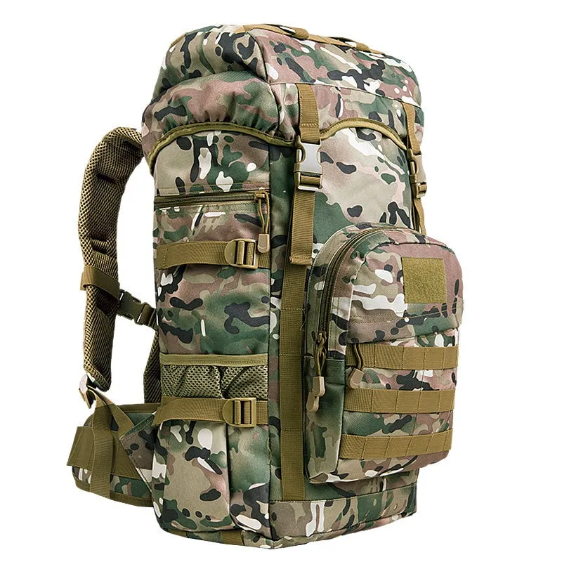 50L Molle/PALS Top Loaded Hiking Rucksack with Raincover