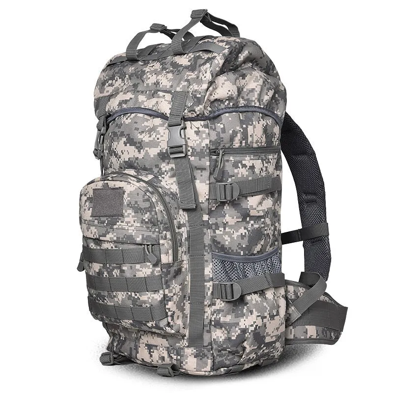 50L Molle/PALS Top Loaded Hiking Rucksack with Raincover