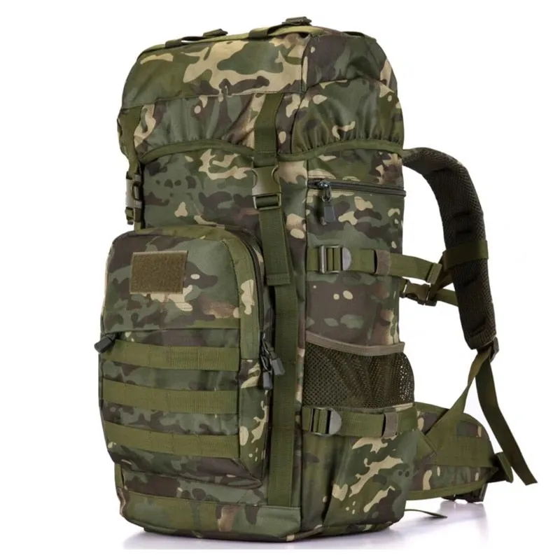 50L Molle/PALS Top Loaded Hiking Rucksack with Raincover