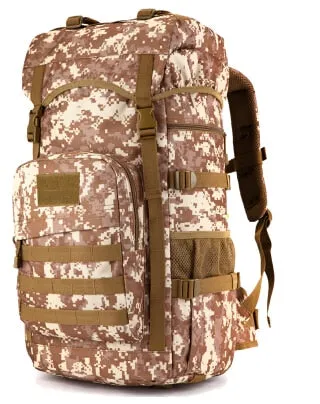 50L Molle/PALS Top Loaded Hiking Rucksack with Raincover