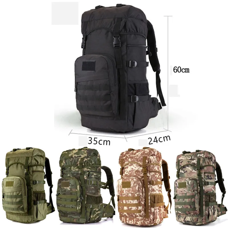 50L Molle/PALS Top Loaded Hiking Rucksack with Raincover