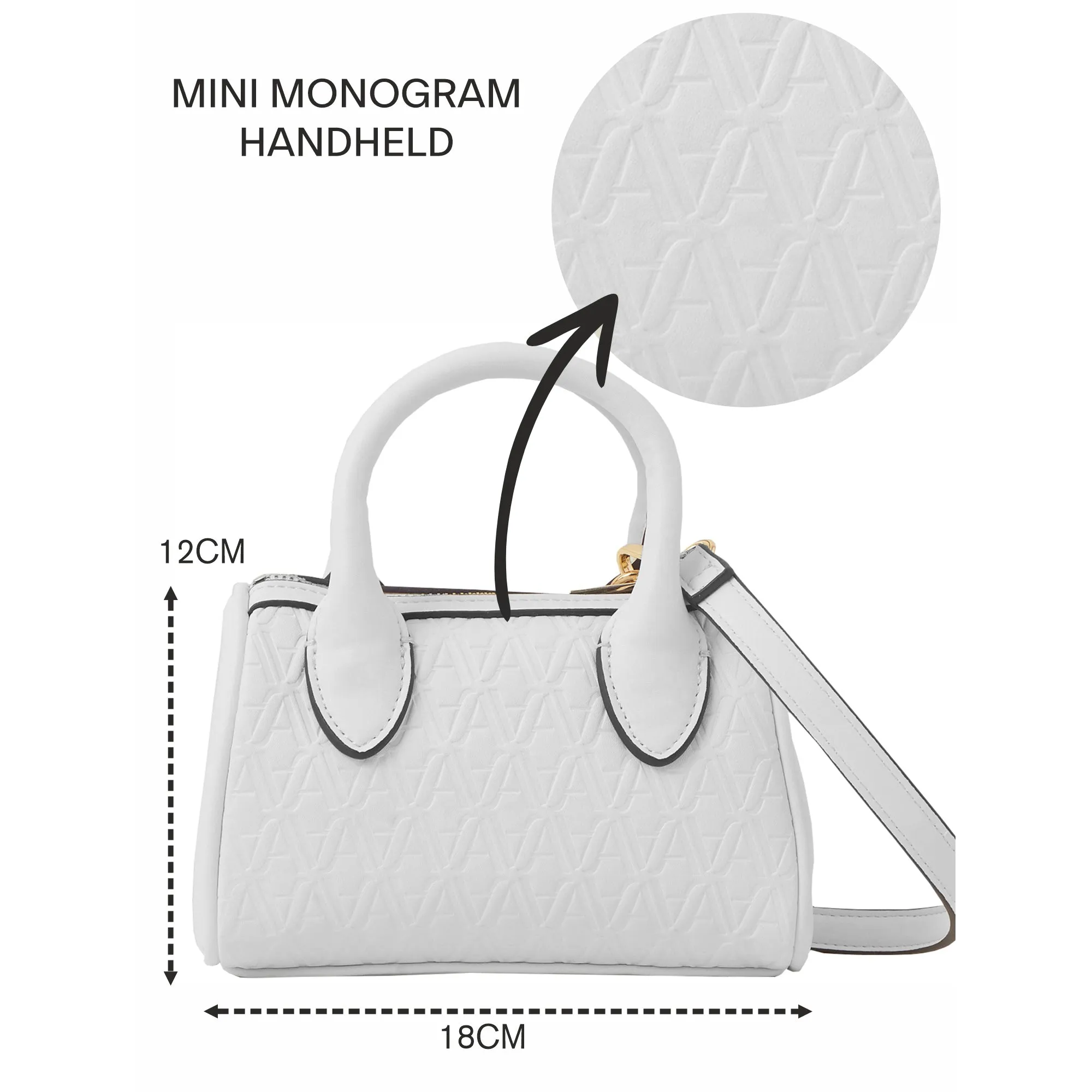 Accessorize London Women's White Monogram Handheld Sling Bag