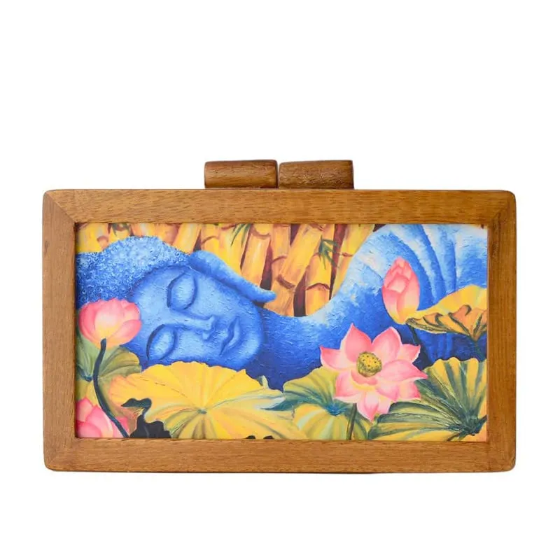 Artklim Reclining Buddha Wooden Clutch