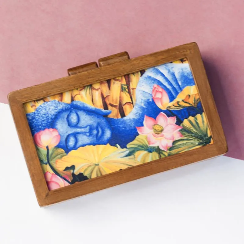 Artklim Reclining Buddha Wooden Clutch