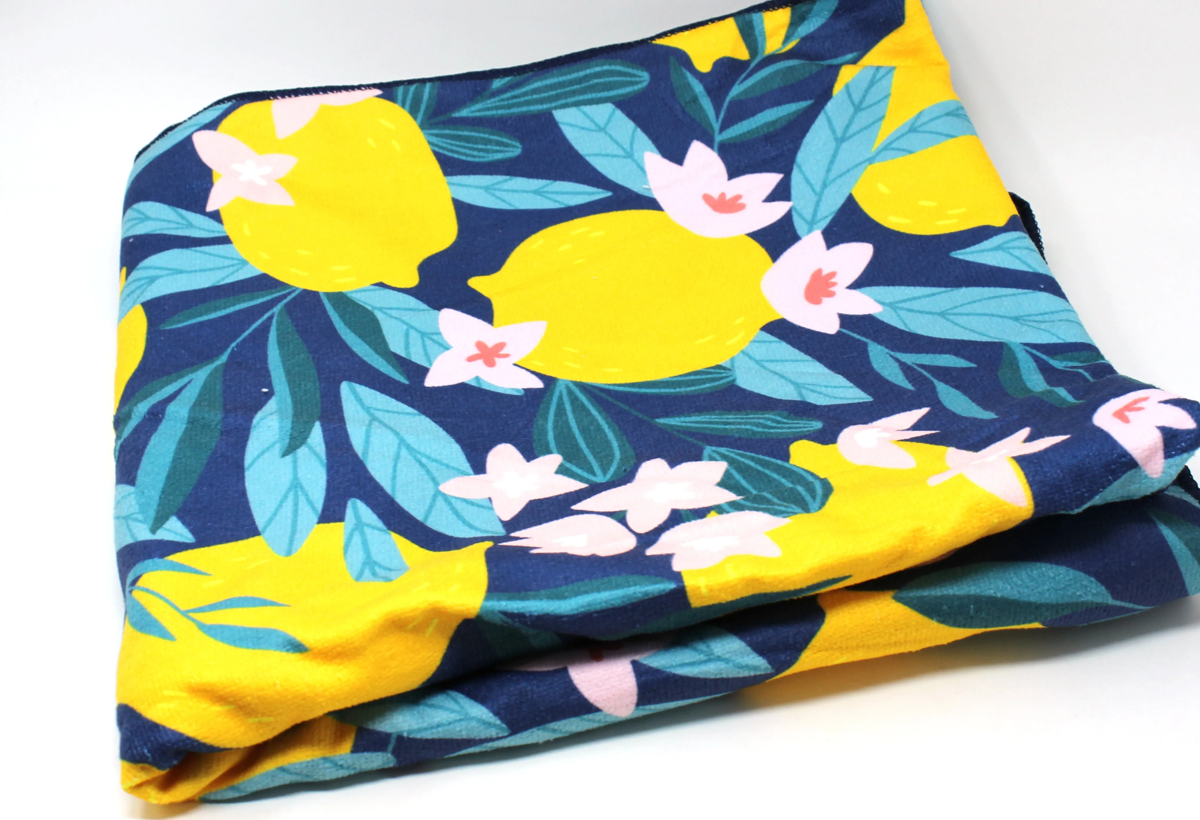 Beach Towel Bag in lemon print