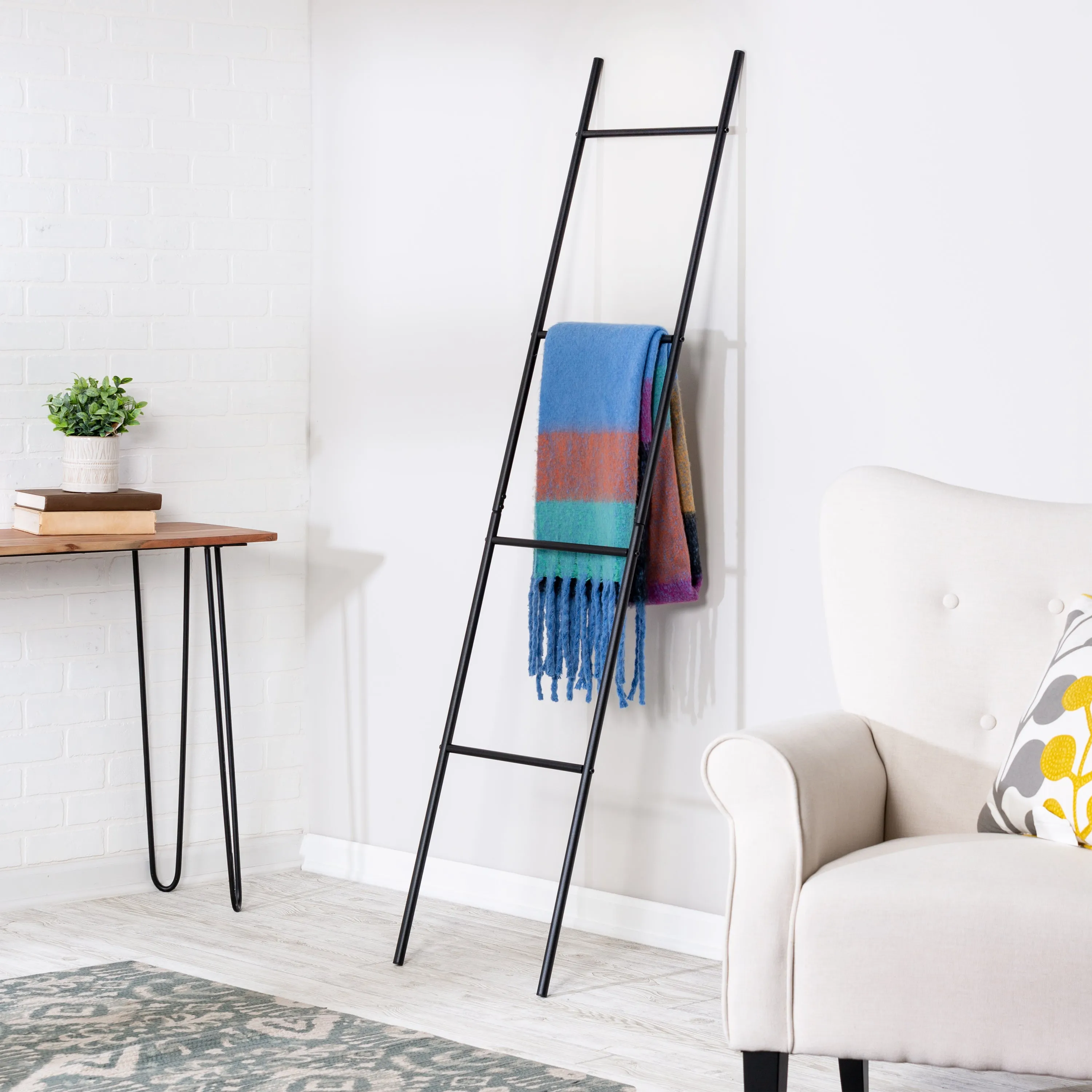 Black Leaning Ladder Rack