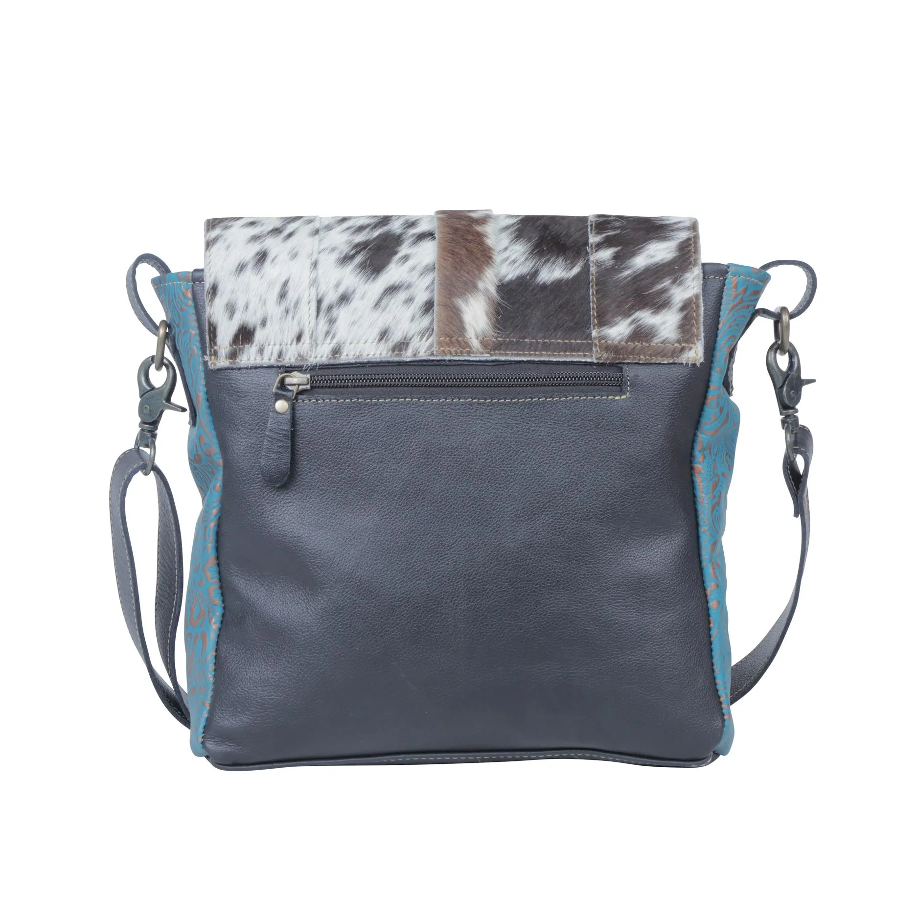 Blue Rose  Leather & Hairon Bag