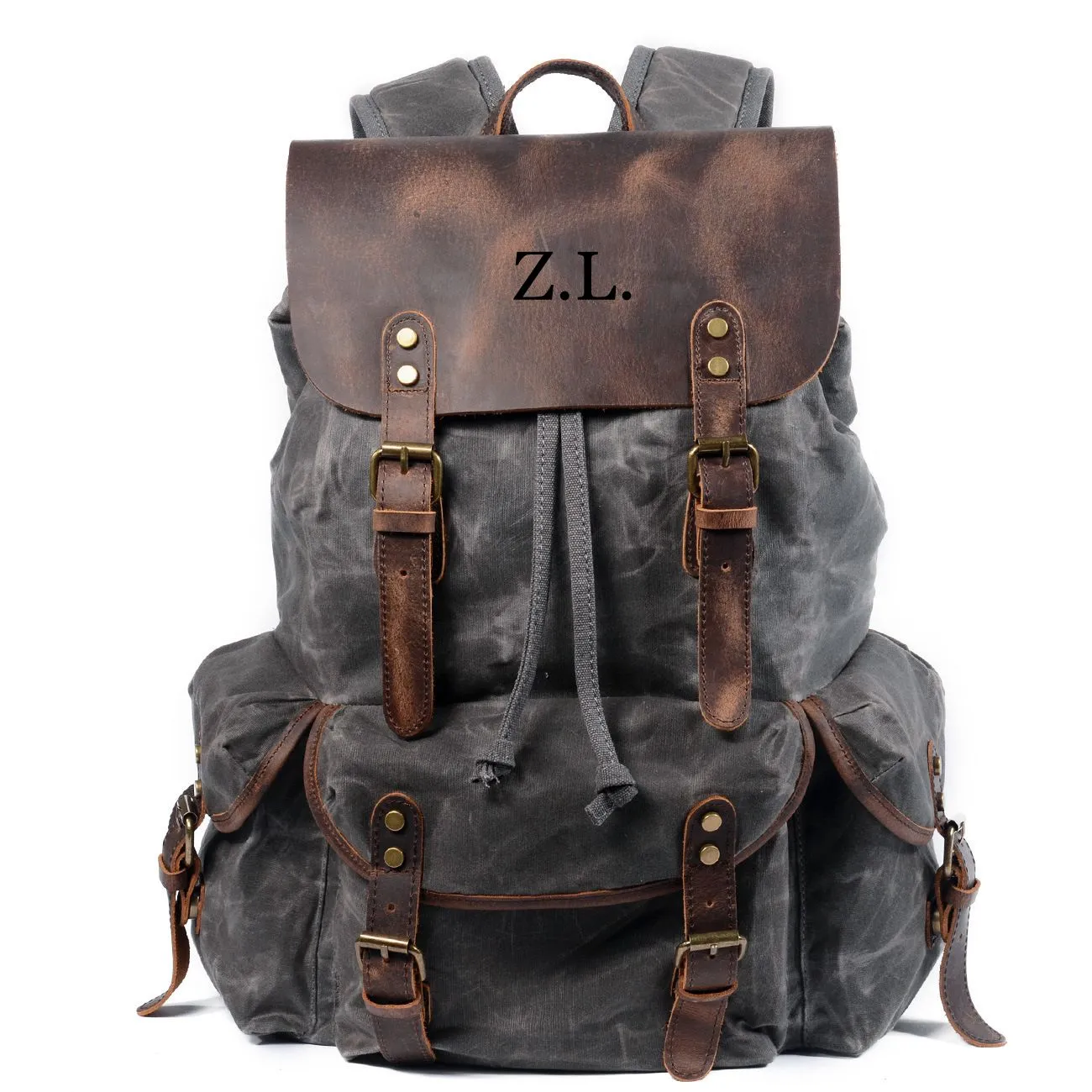 Canvas Leather Travel Backpack, Laptop Rucksack, Canvas Leather Backpack, Bag and Backpack