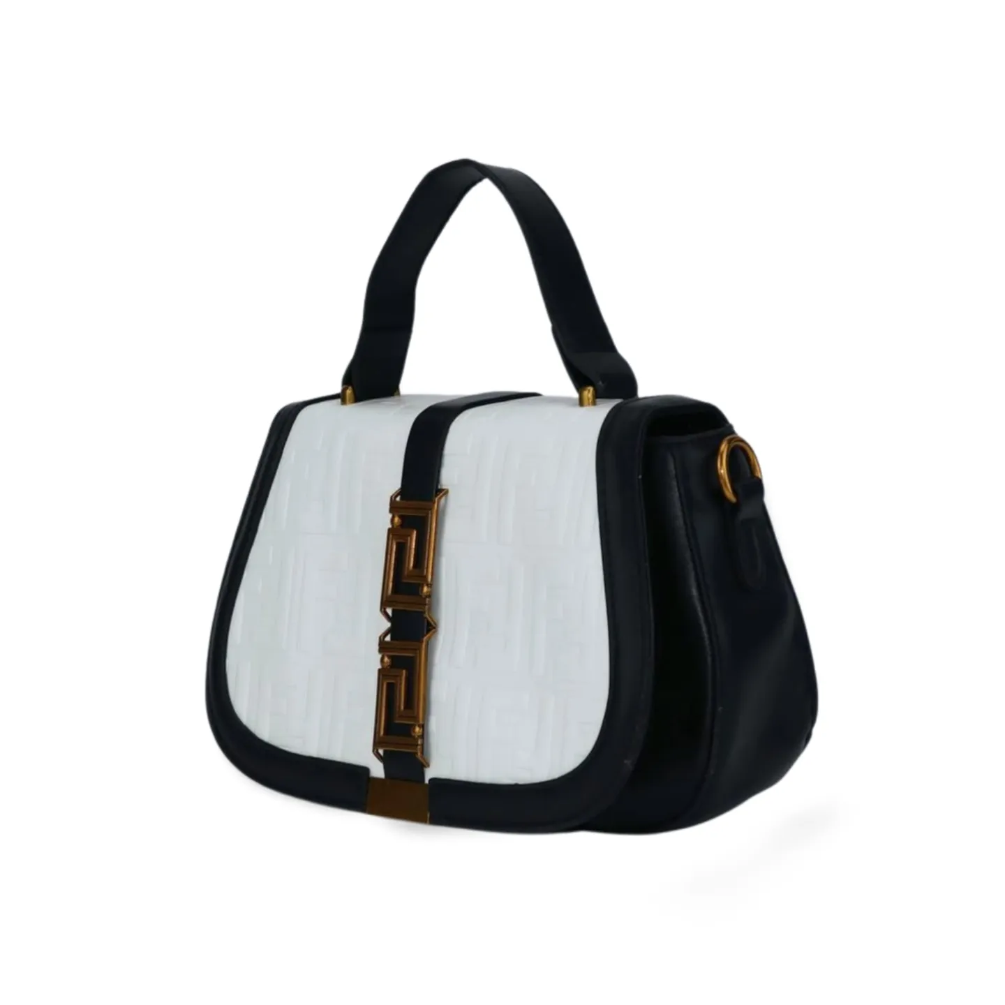 Classic Two-Tone Shoulder Bag with Chain Strap