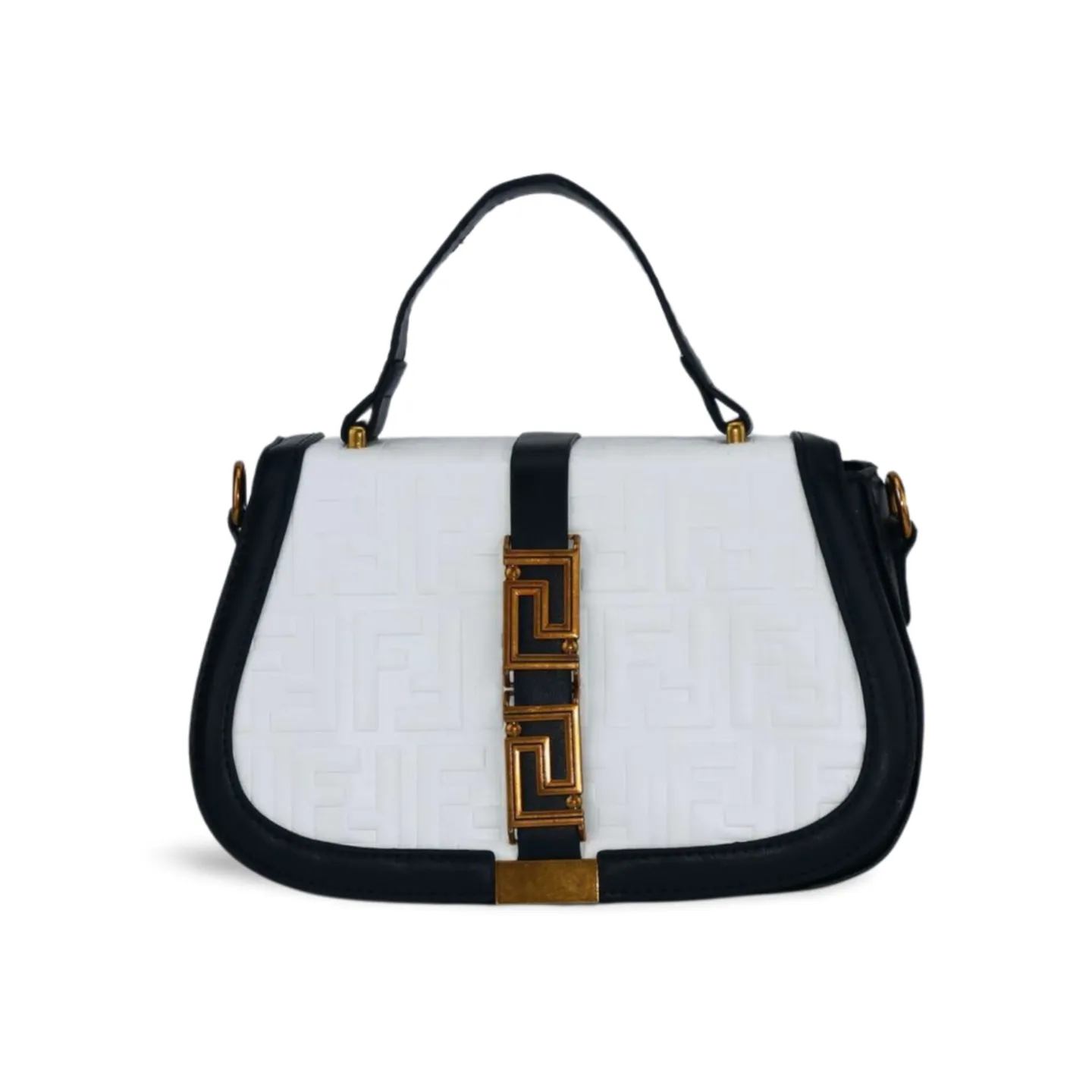 Classic Two-Tone Shoulder Bag with Chain Strap