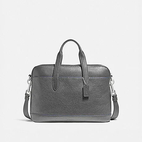 Coach Men's Hamilton Pebbled Leather Bag Nickel/Graphite/Denim F11319 GRY