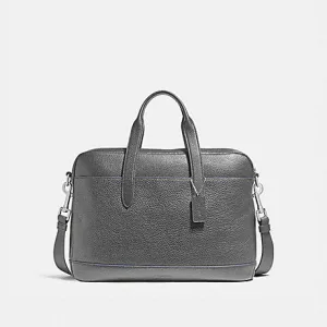 Coach Men's Hamilton Pebbled Leather Bag Nickel/Graphite/Denim F11319 GRY