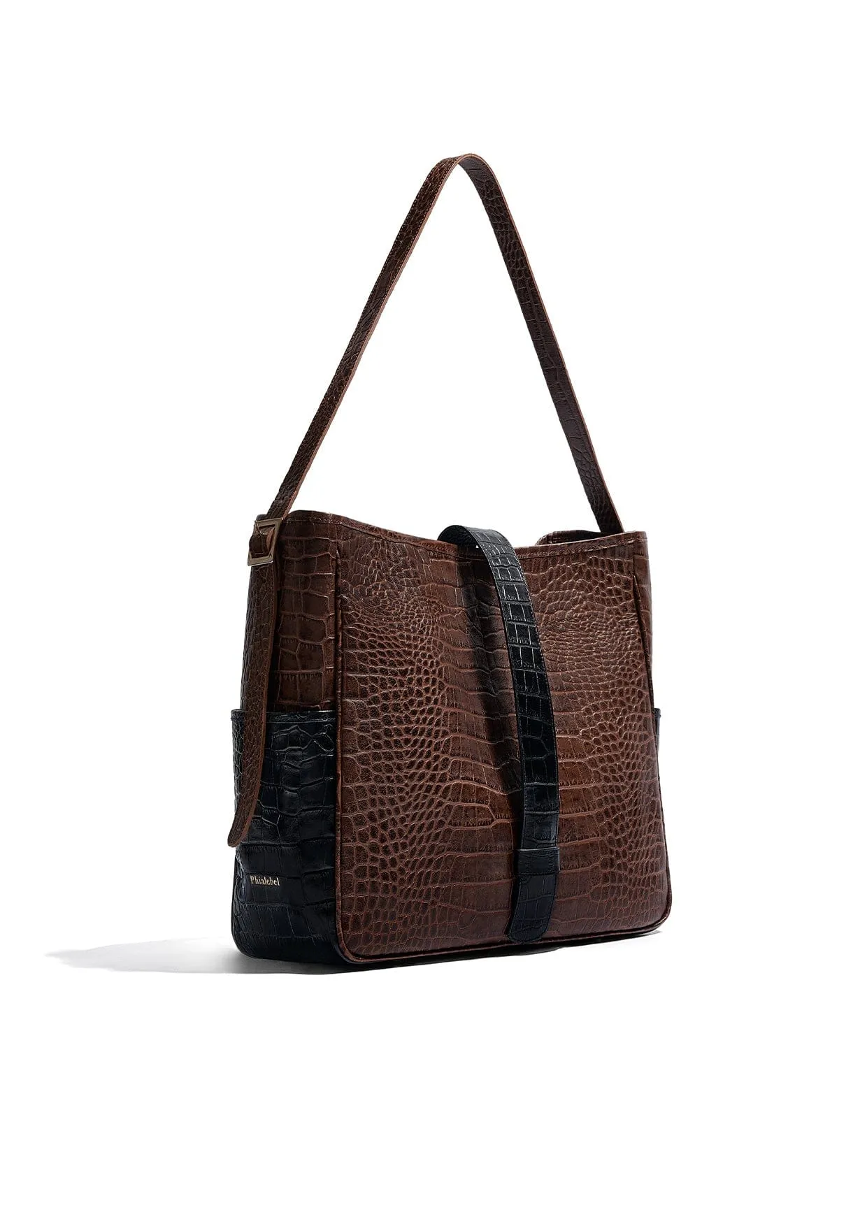 Cocó Leather Mock-Crocodile Tote Bag