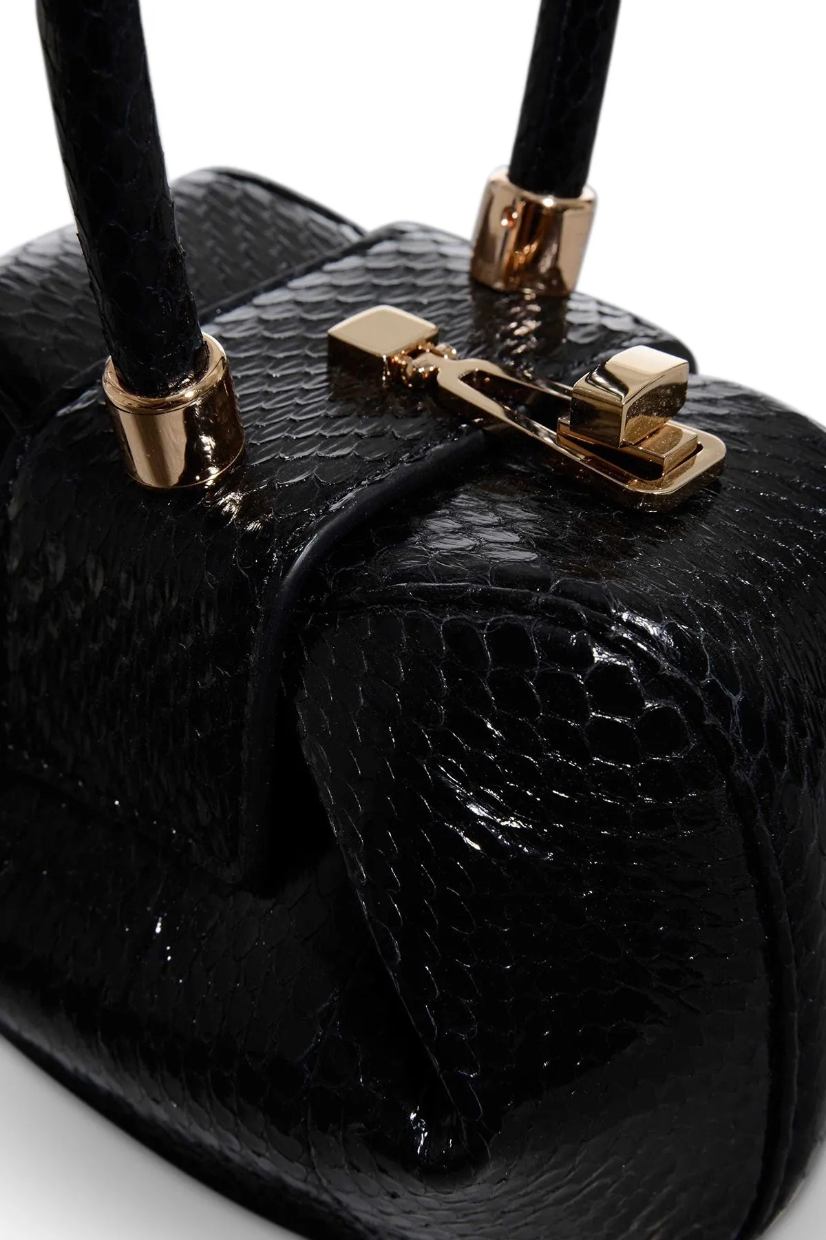 Demi Bag in Black Snakeskin