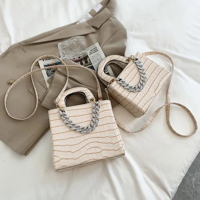 Diamond Textured Tote Handbags