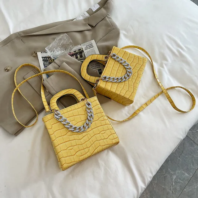 Diamond Textured Tote Handbags