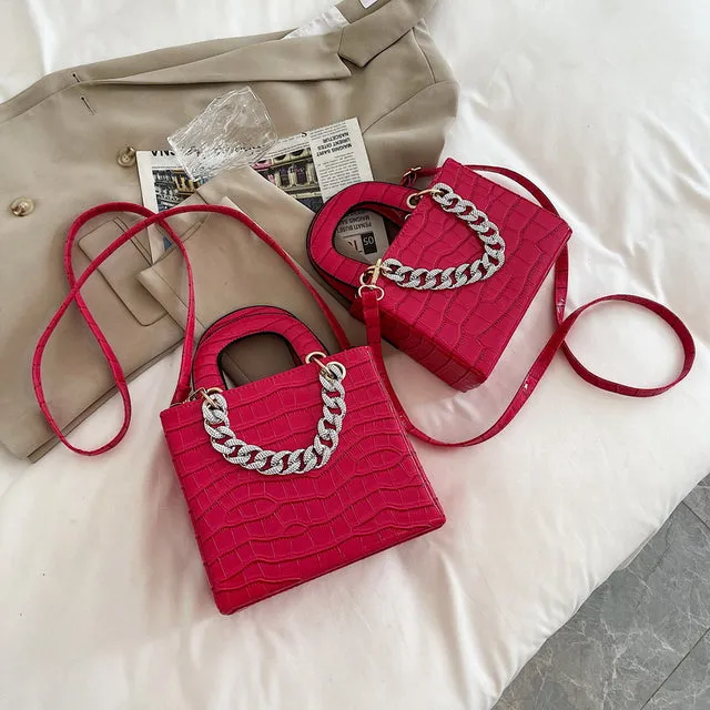 Diamond Textured Tote Handbags