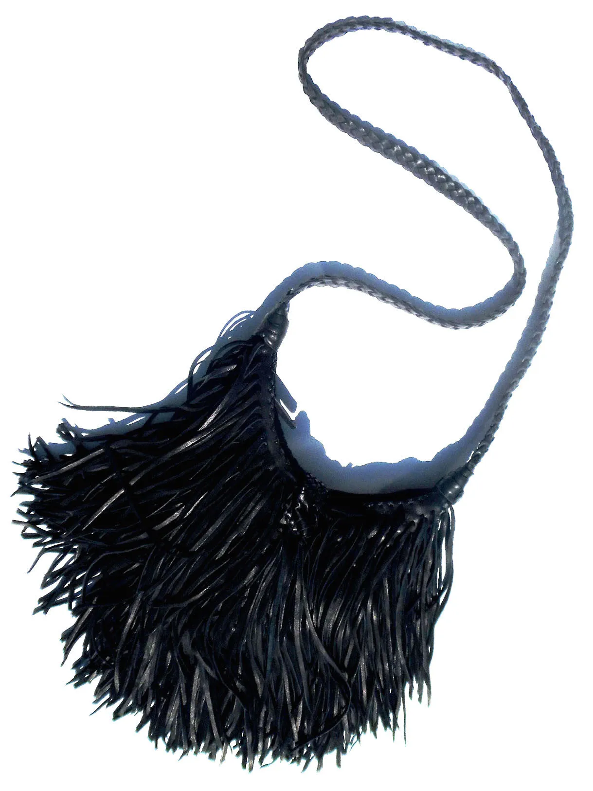 El Fleco Crossbody Fringe Bag Black