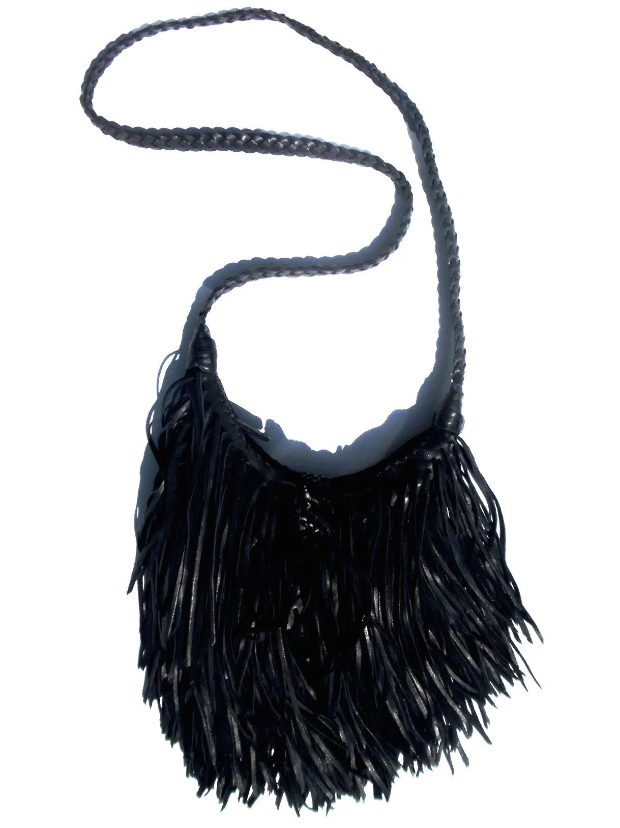 El Fleco Crossbody Fringe Bag Black