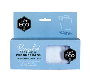 Ever Eco - Large Reusable Produce Bags (4 Pack PLUS Bonus Pouch)