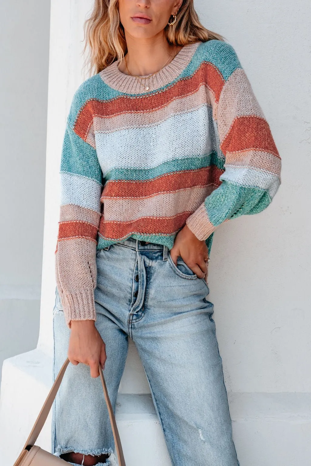 Fresh Start Multi Striped Sweater - DOORBUSTER