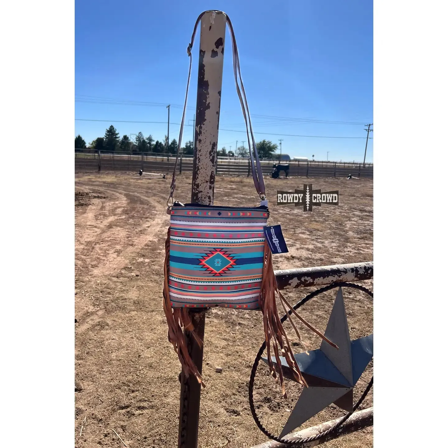 Fringed Aztec Crossbody Bag