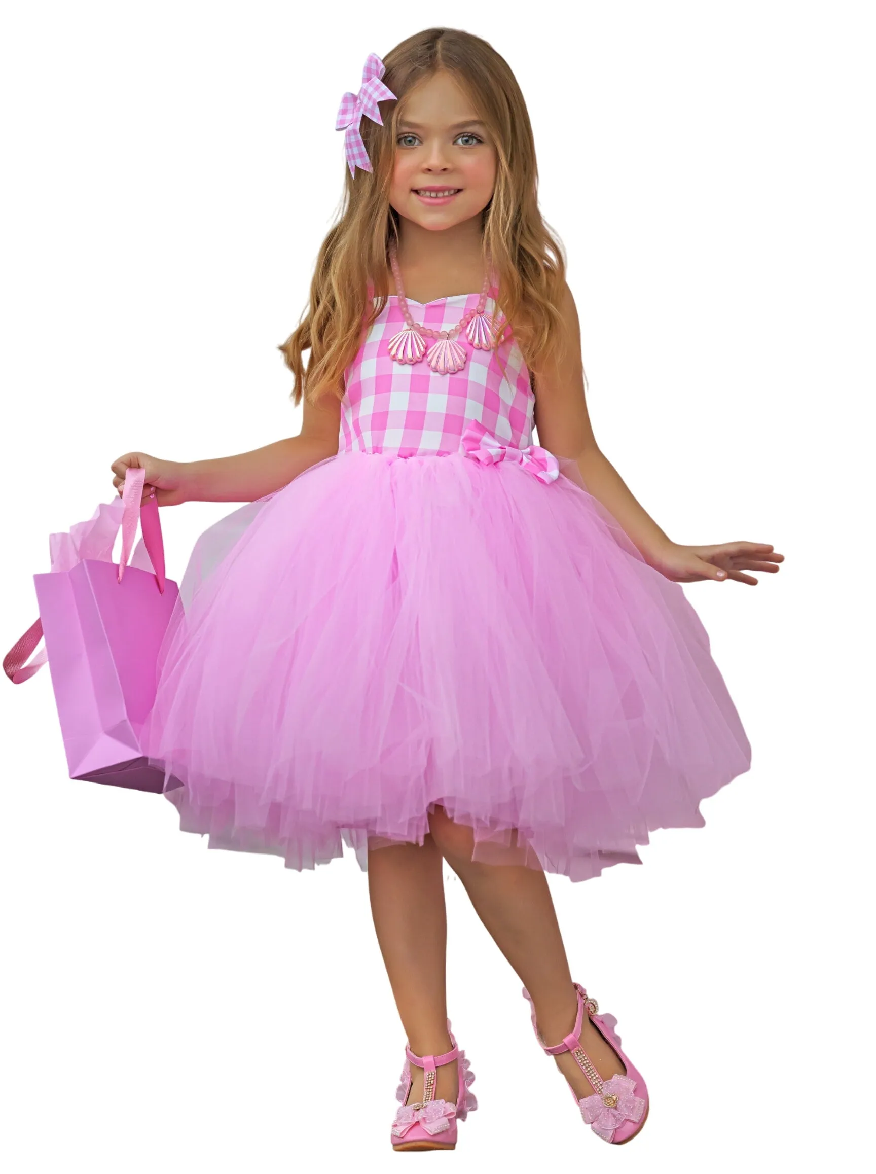 Girls All Dolled Up Gingham Barbiecore Tutu Costume