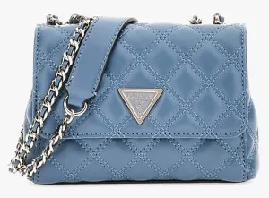 Guess Giully Mini 2 Quilted Bag In Blue For Women