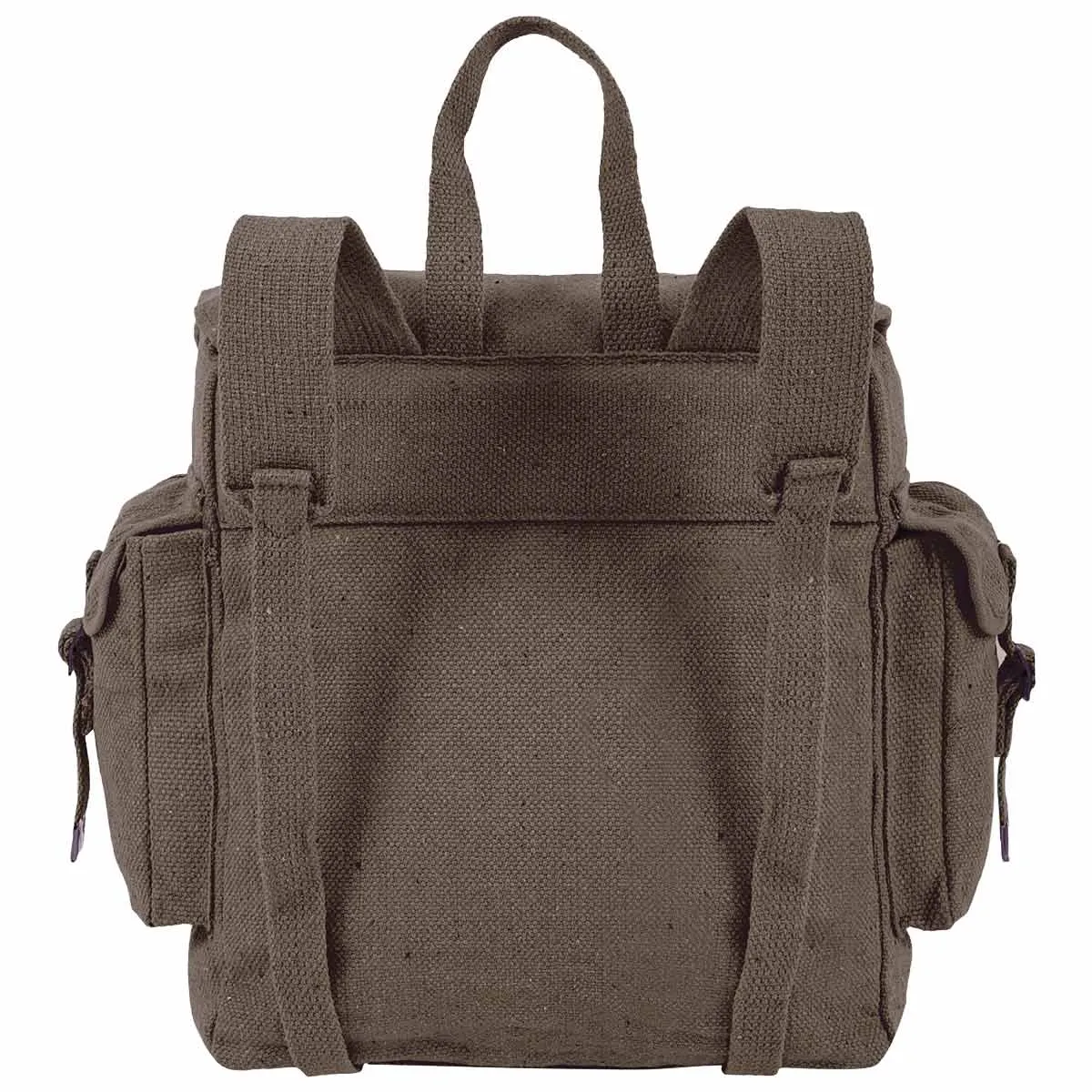 Highlander Olive Canvas Webbing Backpack with Pockets - 18L