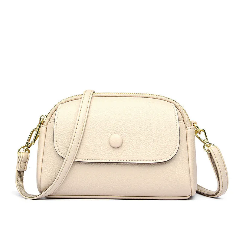 Lightweight Soft Leather One-shoulder Crossbody Bag