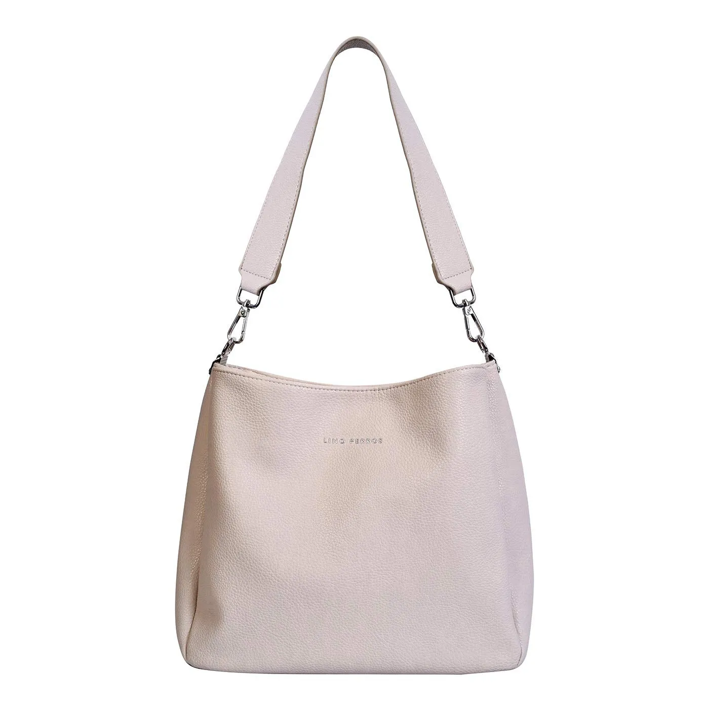 Lino Perros Womens OffWhite Synthetic Leather Hobo (OFFWHITE)