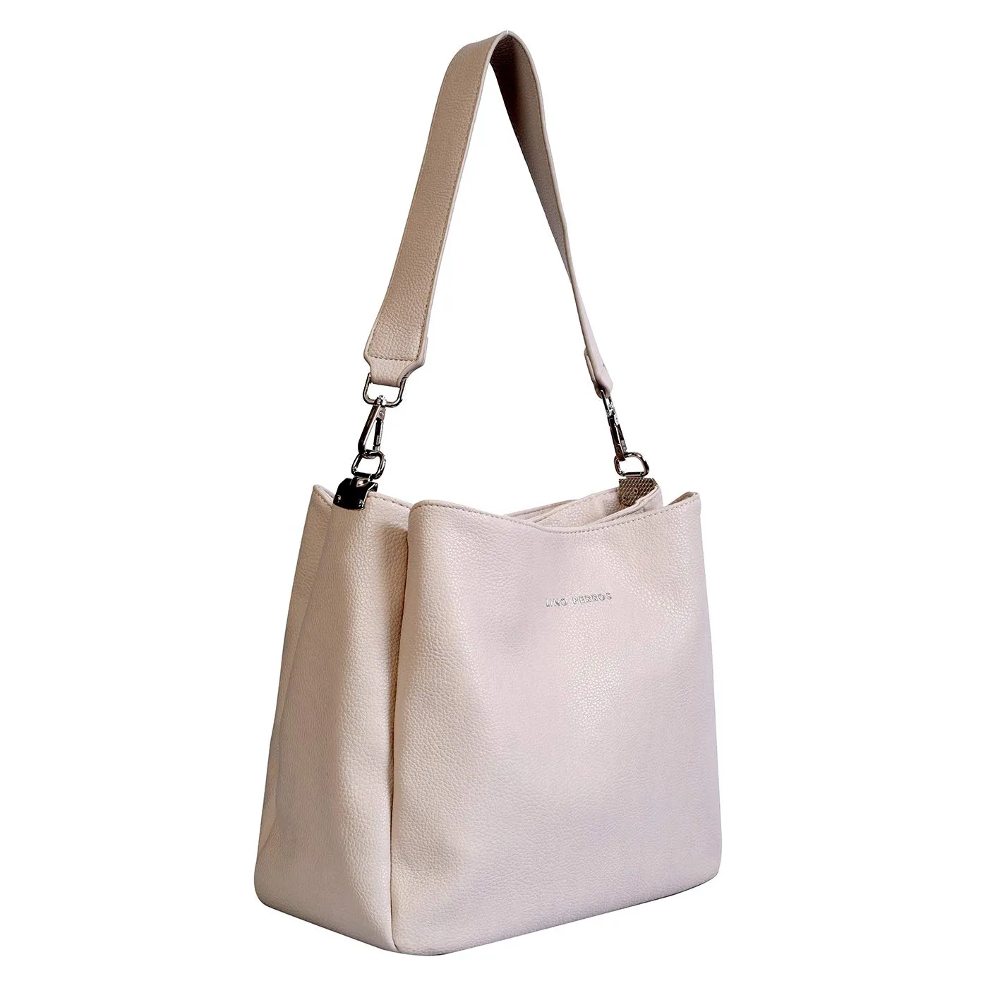 Lino Perros Womens OffWhite Synthetic Leather Hobo (OFFWHITE)