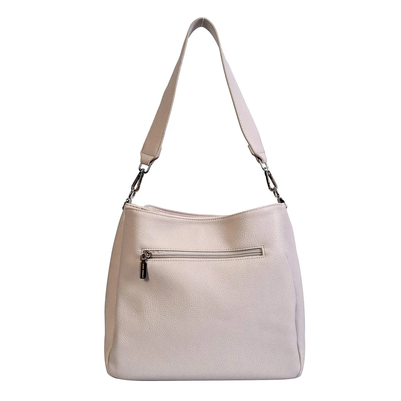 Lino Perros Womens OffWhite Synthetic Leather Hobo (OFFWHITE)