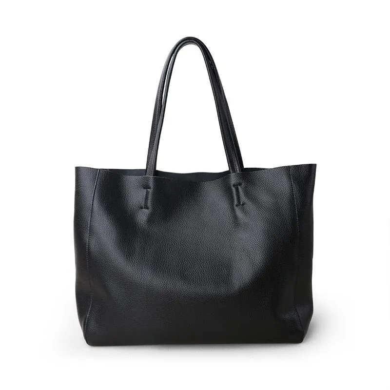 Luxury Fashionable Women's Casual Genuine Leather Tote Bag