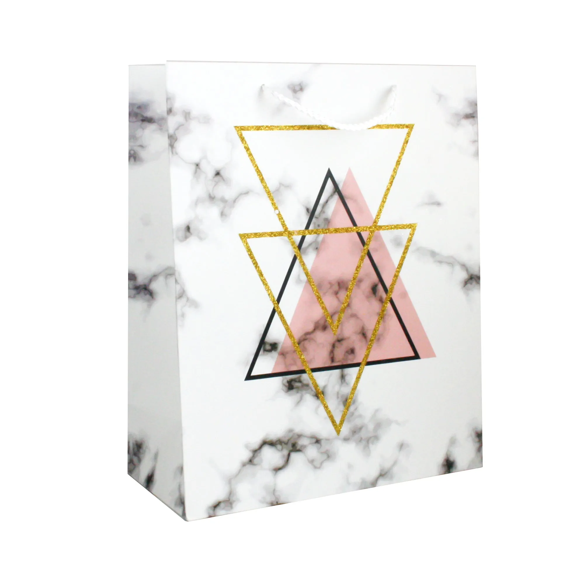 Marble Gift Bags With Geometric Patterns - Set Of 4, Assorted Designs (Sizes Available)