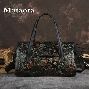 MOTAORA Versatile Large Capacity Cowhide Crossbody Bag.