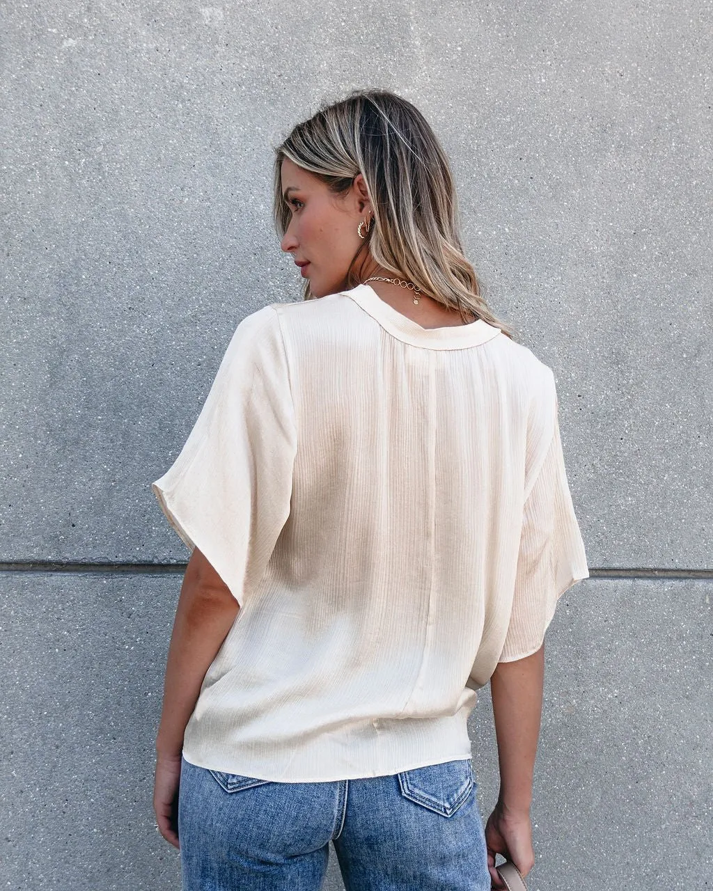 Muse By Magnolia Silky Cream Short Sleeve Top - FINAL SALE