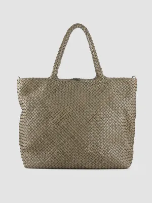 OC CLASS 35 Woven - Green Woven Leather Shoulder Bag