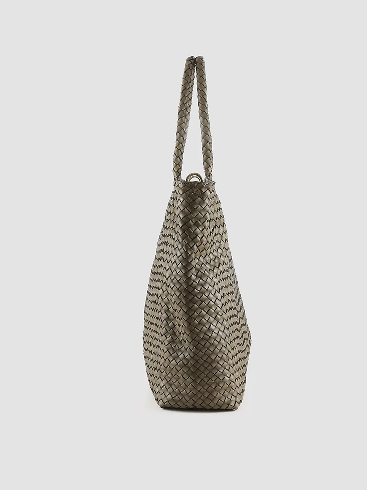 OC CLASS 35 Woven - Green Woven Leather Shoulder Bag