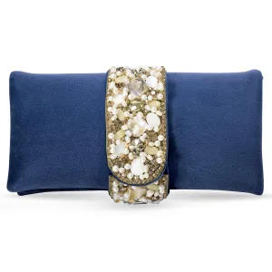 Peora Blue Clutch Purses for Women Handmade Evening Handbags Bridal Clutch(C01B)