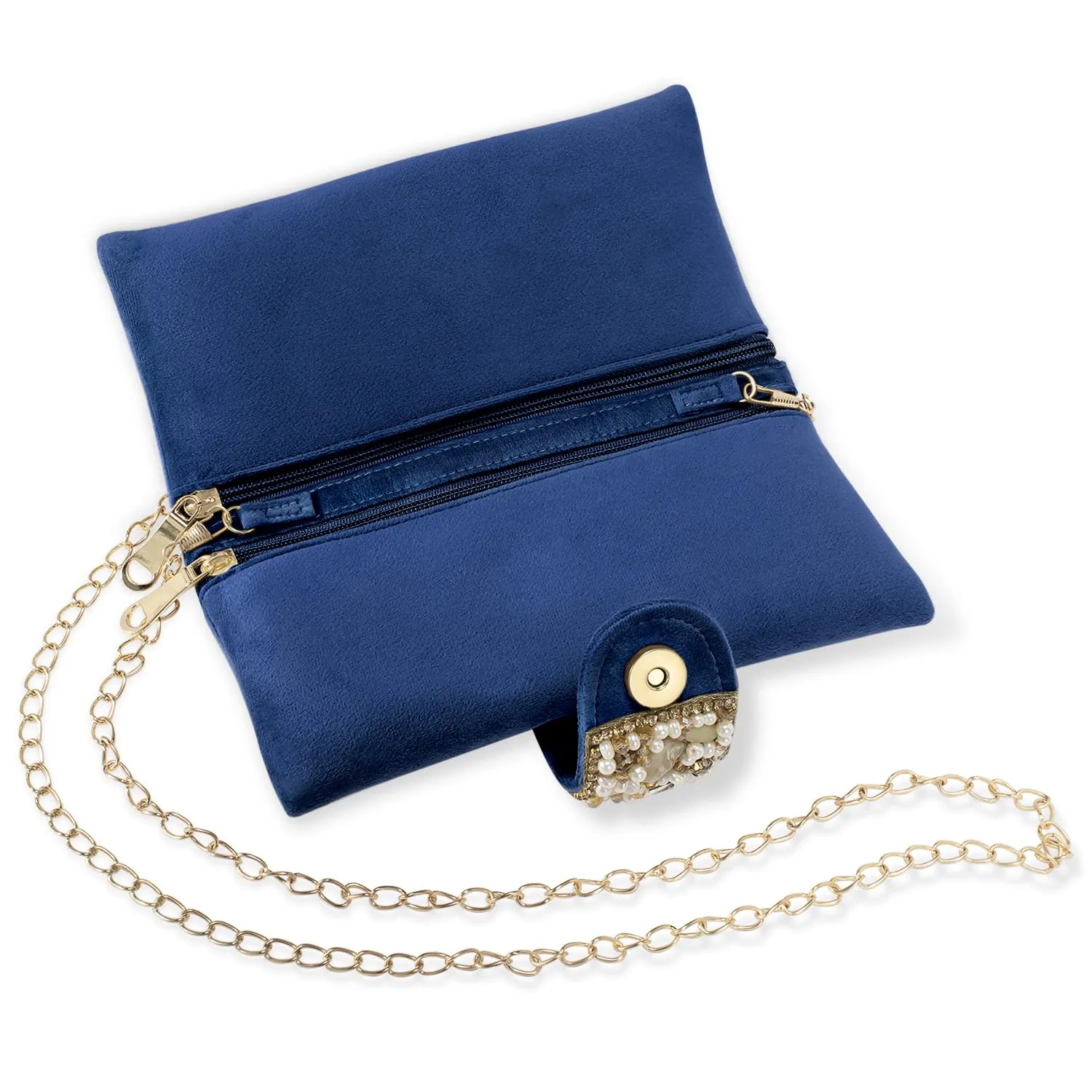 Peora Blue Clutch Purses for Women Handmade Evening Handbags Bridal Clutch(C01B)