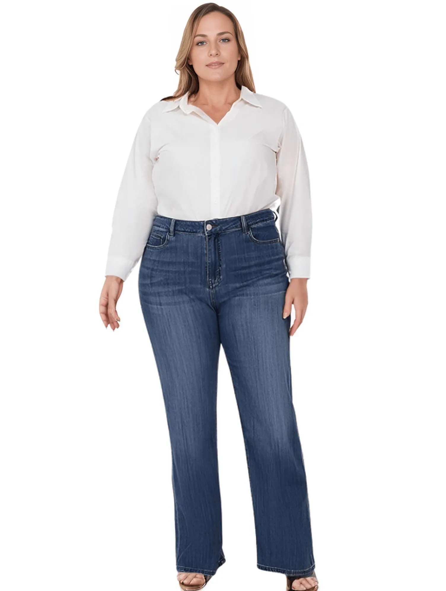 Plus Size Women's Jeans Wide Leg Women Jeans Autumn Straight Lady Loose Large Size Jeans XL-8XL