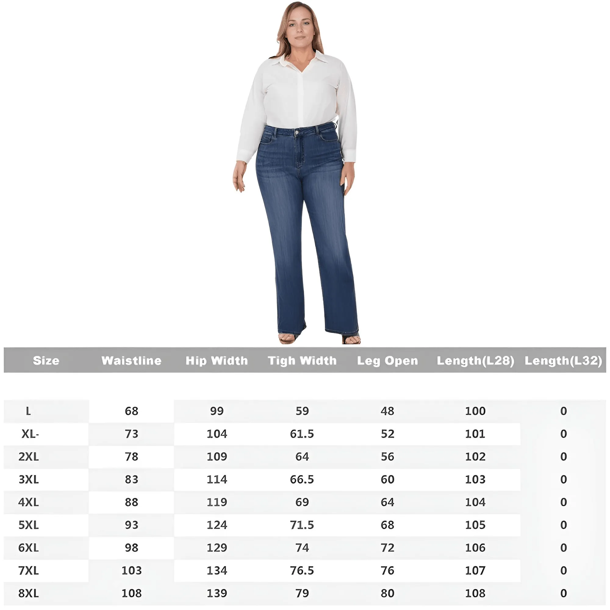 Plus Size Women's Jeans Wide Leg Women Jeans Autumn Straight Lady Loose Large Size Jeans XL-8XL