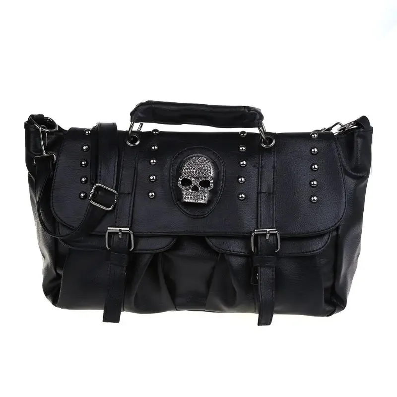 Punk Style Leather Skull Large Capacity Luxury Crossbody Bag