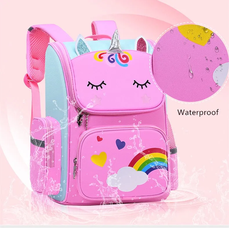 Rainbow Unicorn Primary School Backpack Lightweight Waterproof