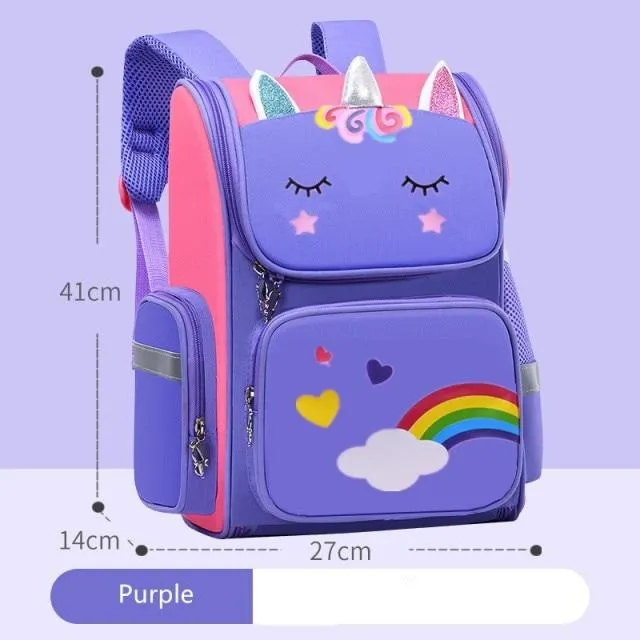 Rainbow Unicorn Primary School Backpack Lightweight Waterproof