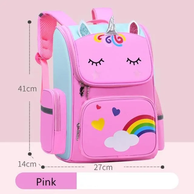 Rainbow Unicorn Primary School Backpack Lightweight Waterproof