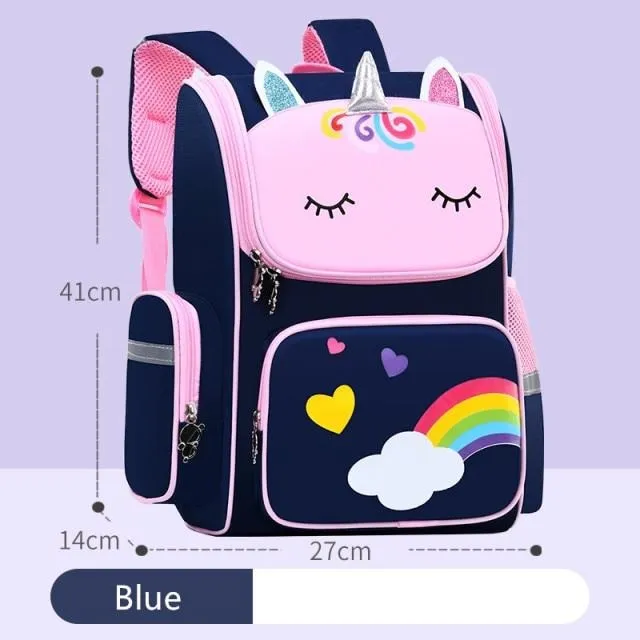 Rainbow Unicorn Primary School Backpack Lightweight Waterproof